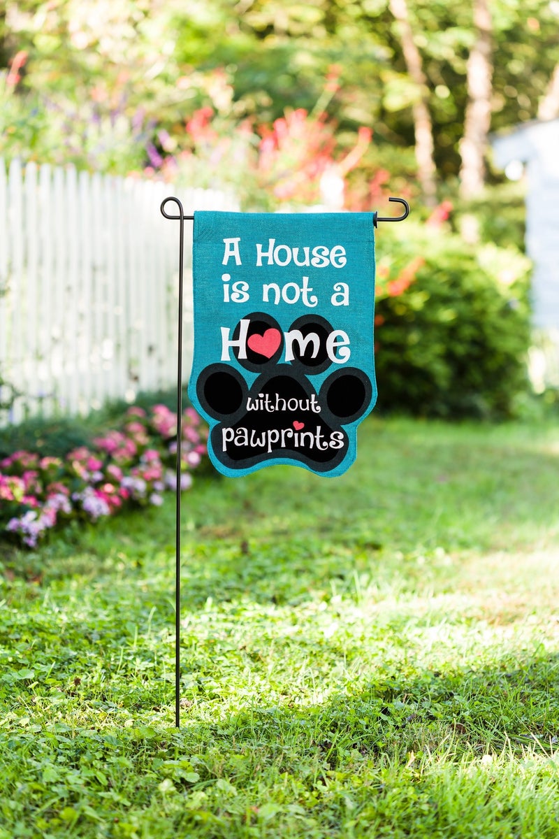 Evergreen Flag House is Not a Home without Pawprints Garden Flag 12x18 Double Sided | Paw Prints Heart Garden Flags For Outside | All Seasons | House Flags for Pet Puppy Dog Cat Lovers - Image 2